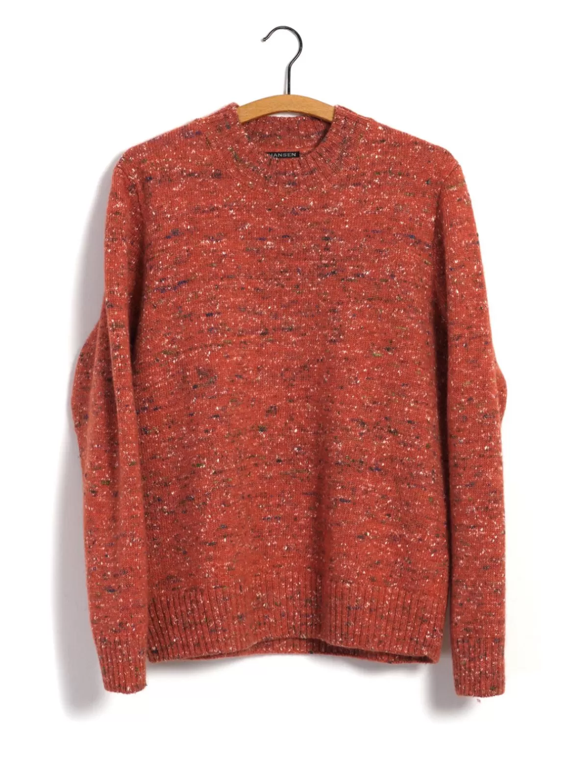Fashion Eivind | Crew Neck Rib Sweater | Donegal Coral Knitwear